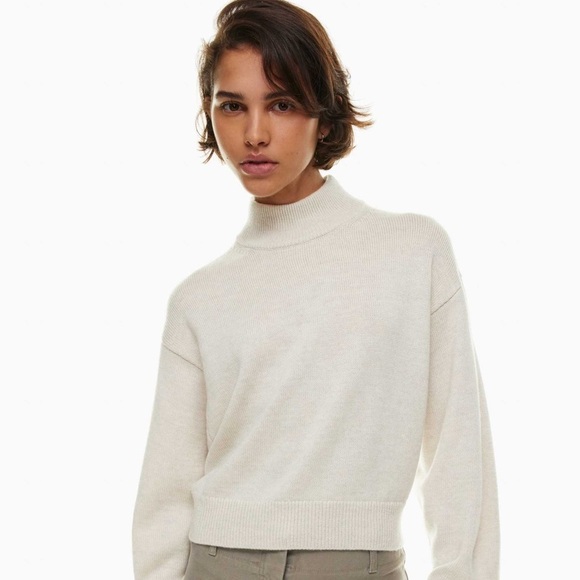Turtleneck Cropped Merino Wool Sweater - Picture 8 of 11